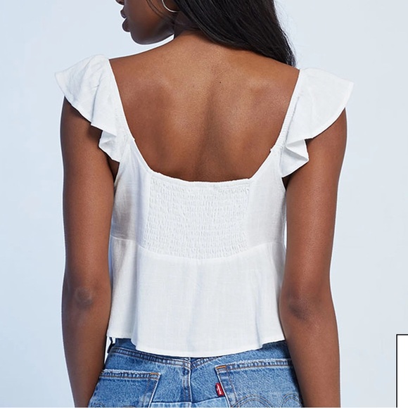 LA Hearts Keyhole Linen Babydoll top - Picture 3 of 7